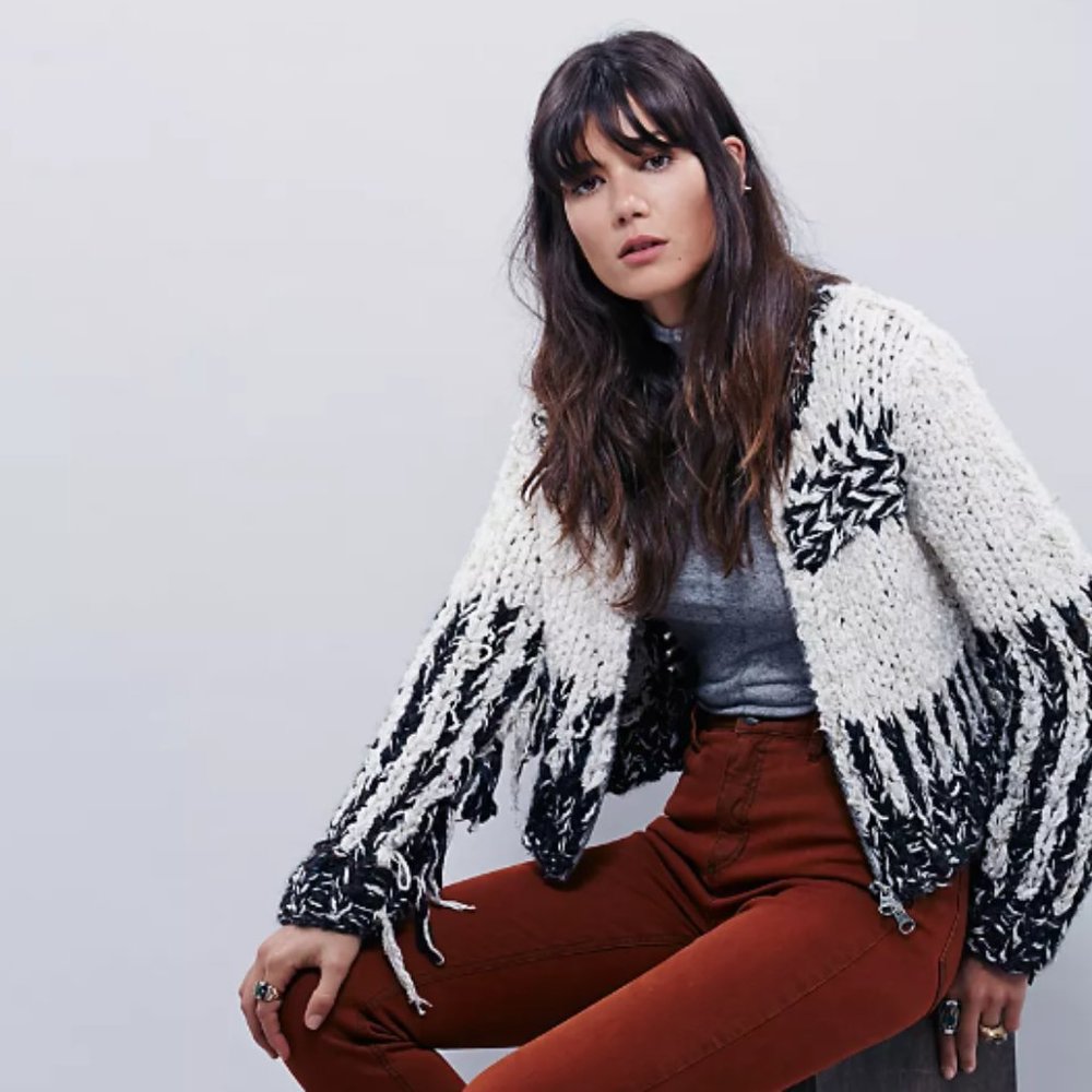 Free People Gorgeous In and Out Zip Up Sweater Cardigan Jacket XS
